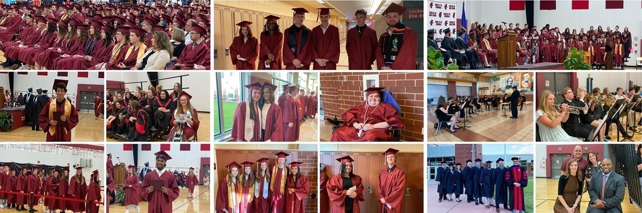 Collage of photos from graduation